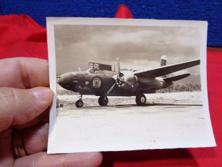 Old Ww2 Military Photo Snapshot Aircraft Nose Art A - 17