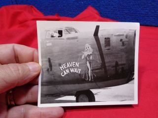 Old Ww2 Military Photo Snapshot Aircraft Nose Art A - 12