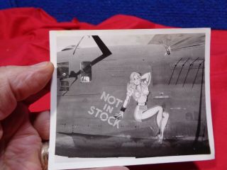 Old Ww2 Military Photo Snapshot Aircraft Nose Art A - 10