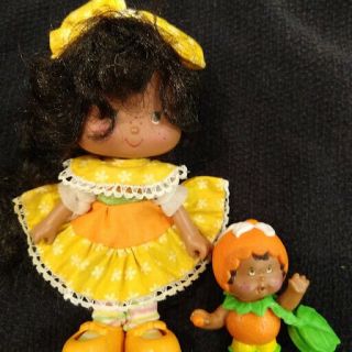 Vintage Strawberry Shortcake Orange Blossom Berrykin Doll And Critter