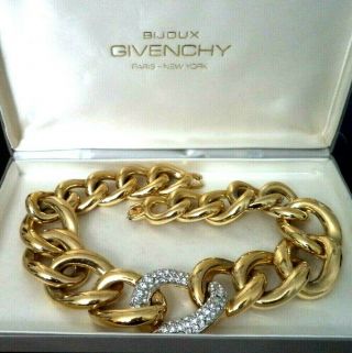 Rare Vintage Estate Signed Givenchy Paris Ny 17 " Necklace In Orig Box G742e