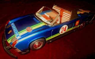 Vintage Rare Greek Tin - Porsche 914 - B/o By Aa From 60s