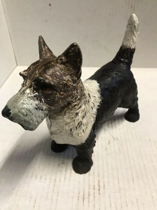 Rare Hubley Cast Iron Large Scottie Dog Terrier Doorstop Vtg Statue Old