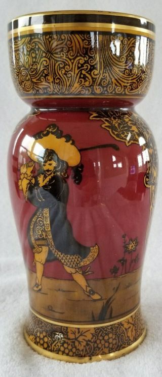 STUNNING DOULTON MORISSIAN WARE GOLF CERAMIC VASE RARE SCARCE C1900 - 1910 NR 5