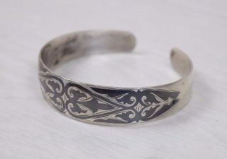 Antique Russia 875 Stamped Silver Niello Handmade Women 