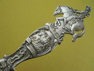 Sterling Souvenir Spoon Cowboy On Horse Handle The Almano - San Antonio Tx