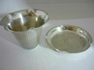 Vintage Hallmarked Solid Silver Matching Beaker & Tray