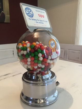 FORD GUM & MACHINE CO.  INC.  1 CENT GUMBALL MACHINE VINTAGE 1950s W/MARQUEE 2