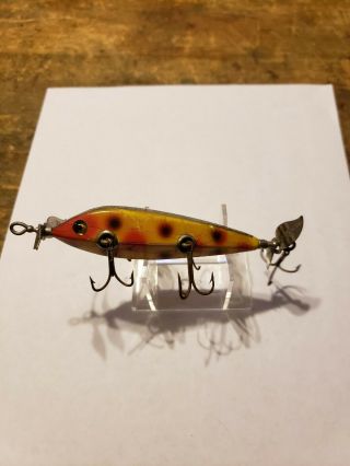 Heddon 00 Dowagiac Underwater Minnow Lure Cup Rig Yellow Spotted