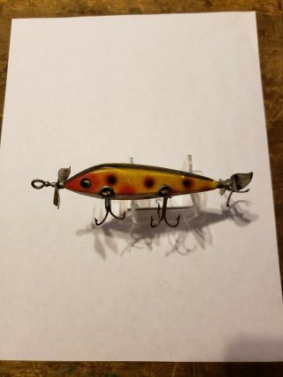 Heddon 00 Dowagiac Underwater Minnow Lure Cup Rig Yellow Spotted 2