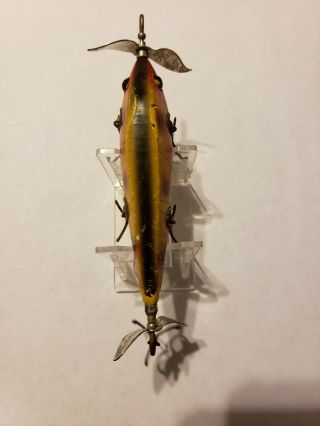 Heddon 00 Dowagiac Underwater Minnow Lure Cup Rig Yellow Spotted 3