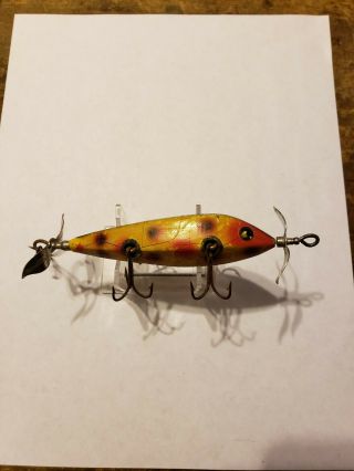 Heddon 00 Dowagiac Underwater Minnow Lure Cup Rig Yellow Spotted 4