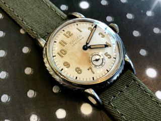 Vintage Gruen Men ' s Wristwatch Earliest Waterproof case stainless 421 Serviced 3