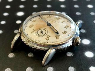 Vintage Gruen Men ' s Wristwatch Earliest Waterproof case stainless 421 Serviced 5