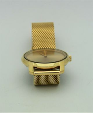 Movado Bold MB.  01.  1.  34.  6202 Men ' s Gold Tone Watch W/ Box 8