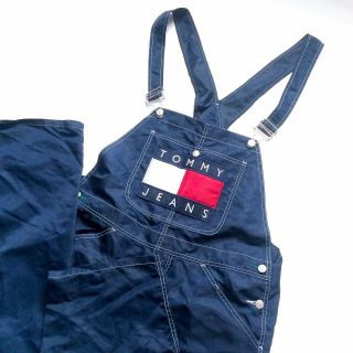 Rare Vintage Tommy Hilfiger Jeans Nylon Overalls - Big Flag Usa 90s - Sz Medium