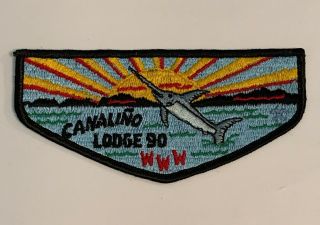Order Of The Arrow Canaliño Lodge 90 S3a Rare Flap