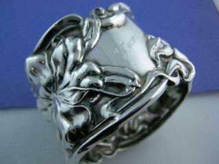 Sterling Frank Whiting Napkin Ring Art Nouveau Floral Florence Wanda