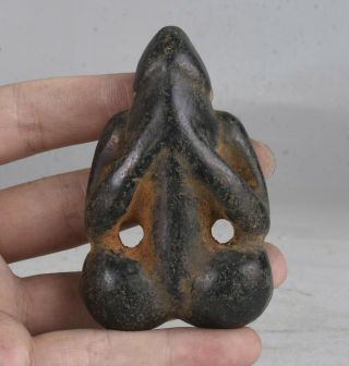 3 " Rare China Hongshan Culture Old Jade Meteorolite Carved Phallus Penis Statue