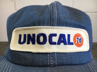 Unocal 76 Hat Denim K - Brand Vintage Trucker Snapback Patch Usa Made 4