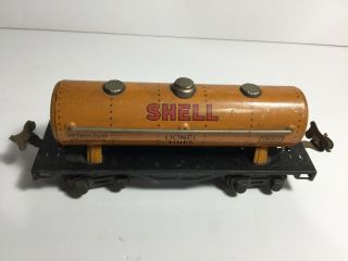 Antique Lionel Lines Tin Plate SHELL Oil Transport Tanker NoRe 2