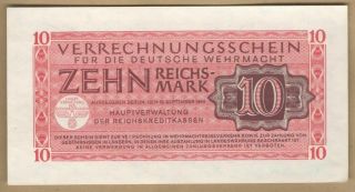 Special Wwii German Army Banknote For The Wehrmacht Only - 1944,  10 Rm