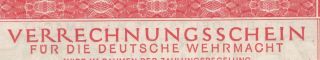SPECIAL WWII GERMAN ARMY BANKNOTE FOR THE WEHRMACHT ONLY - 1944,  10 RM 4