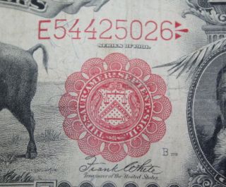 RARE 1901 Buffalo Bison $10 Lewis & Clark U S Bank Note Bill Red Seal Ten Dollar 11