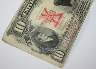 RARE 1901 Buffalo Bison $10 Lewis & Clark U S Bank Note Bill Red Seal Ten Dollar 3
