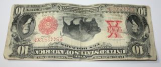 RARE 1901 Buffalo Bison $10 Lewis & Clark U S Bank Note Bill Red Seal Ten Dollar 4