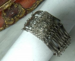 Antique Approx Sterling Silver 900 Very Heavy Rare Columbian Aztec Bracelet