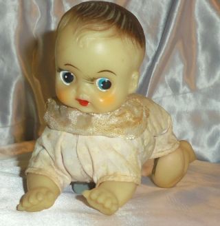 Vintage Plastic Wind Up Crawling Baby Doll