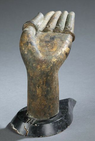 Antique Chinese Gilt bronze Buddha hand statue 3