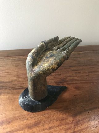 Antique Chinese Gilt bronze Buddha hand statue 8