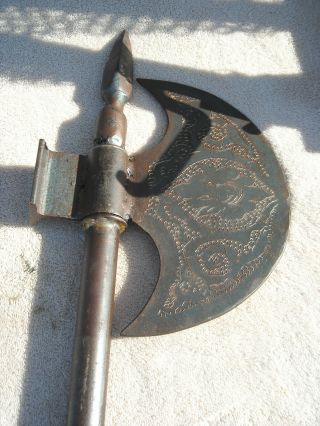 Vintage / Antique Engraved Roman Gladiator Warrior Helmet Shield Hatchets Metal 6