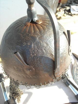 Vintage / Antique Engraved Roman Gladiator Warrior Helmet Shield Hatchets Metal 8