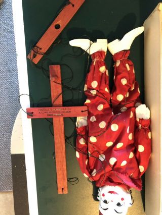 Vintage Hazelle ' s Popular Marionette Puppet 801 Teto The Clown W/ Box Rare Toy 2