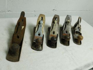Vintage restore 5 piece STANLEY BAILEY No 3,  4,  5 hand plane selection 2