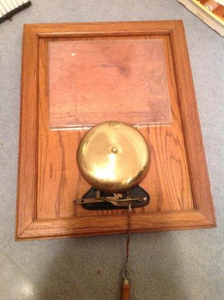 Vintage Bevin Boxing Ring Bell Cast Iron Base With Sign Holder Bar Man Cave