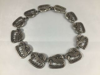 Mexico Signed Psc Taxco 925 Snake Serpent Necklace Choker Mayan Aztec
