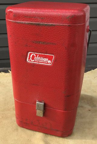 Vintage Coleman Red Metal Lantern Case For 200a Lantern