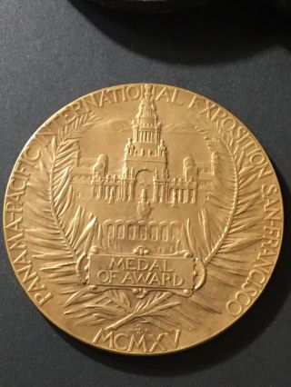 Bronze Award Medal 1915 Panama - Pacific Exposition in Case RARE 3
