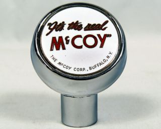 Vtg " Its The Real Mccoy " Beer Ball Knob Tap Handle Chrome Buffalo Ny Brewing Co