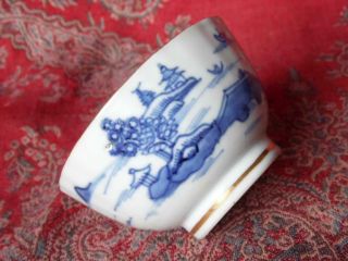 Fine 18thC Chinese Qianlong Blue & White Export Tea Bowl & Saucer Chinoiserie 6