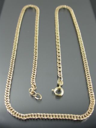 Vintage 9ct Gold Close Link Curb Necklace Chain 18 1/2 Inch 1980