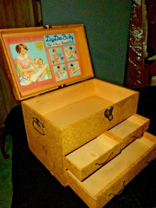 EFFANBEE VINTAGE DY - DEE BABY DOLL Large 3 drawer Trunk Very good 2