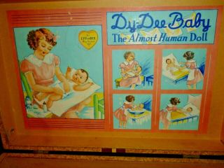 EFFANBEE VINTAGE DY - DEE BABY DOLL Large 3 drawer Trunk Very good 4
