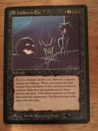 All Hallow’s Eve Magic The Gathering Mtg Ccg Card Game Rare Black Legends Nm