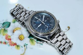 Rare Vintage Seiko 6139 - 7070 Chronograph Day Date S.  Steel Automatic Watch