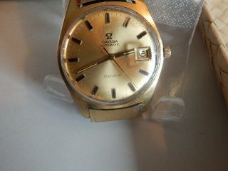 Vintage Men ' s Omega Automatic Geneve - Date Watch On A Fixo - Flex - S Omega Band 2